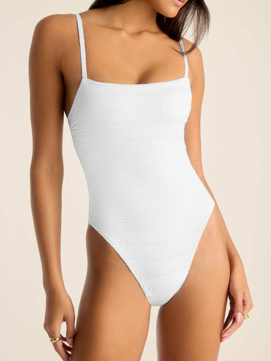 Vitamin A Jenna One Piece White Seersucker Stripe