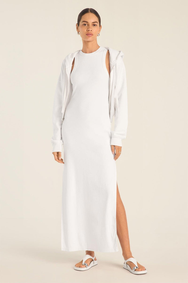 Daybreak Essential Midi Dress - White Cotton Rib – Vitamin A