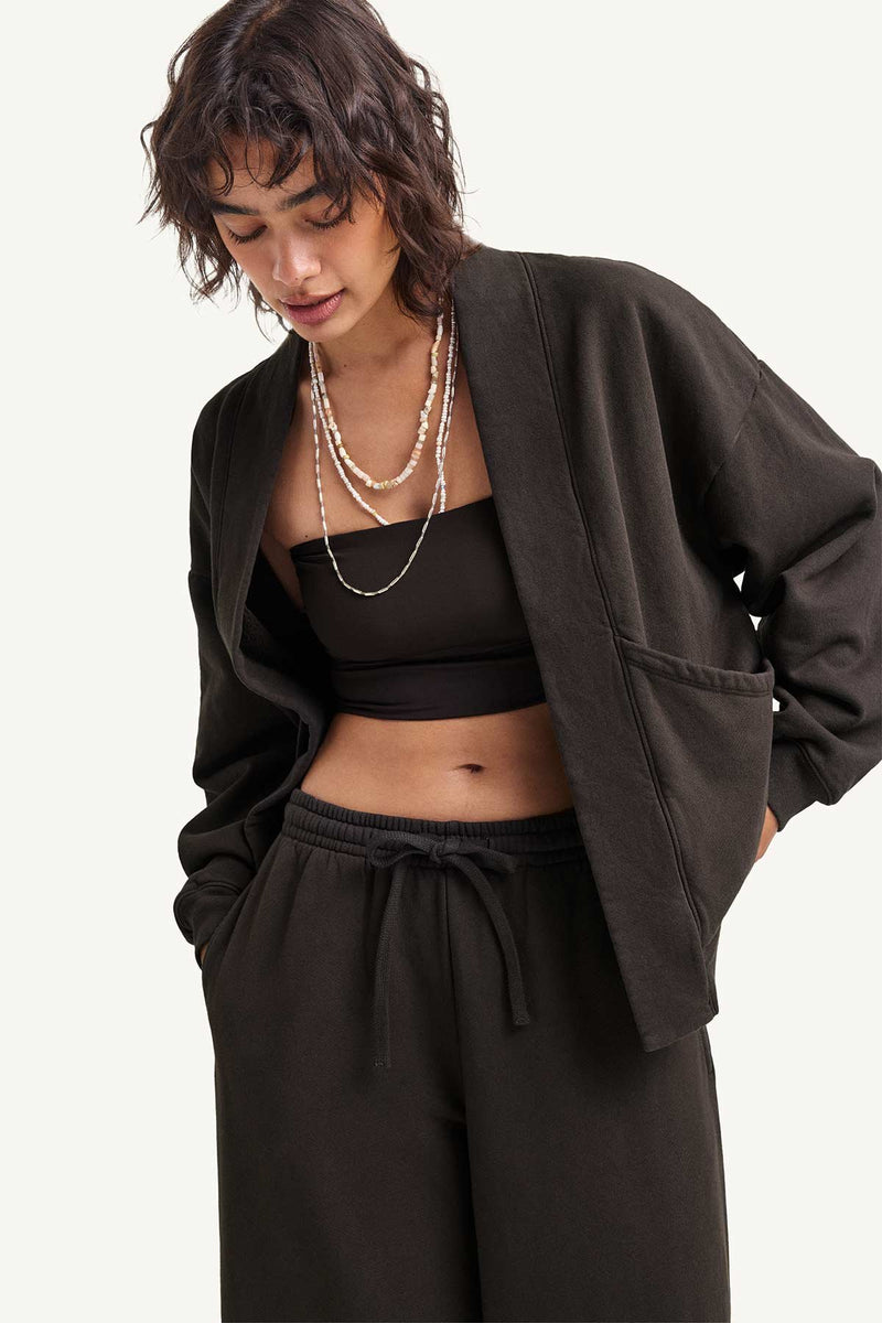 Dawn Kimono Jacket - Deep Earth Dawn French Terry – Vitamin A