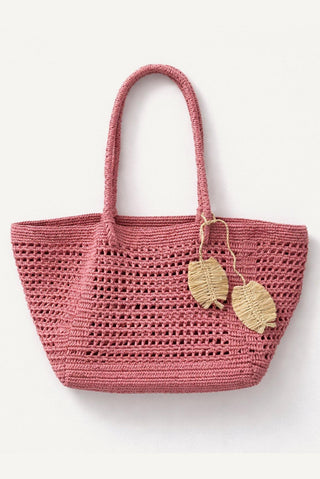 Leaflet Bag Charm - Natural Raffia