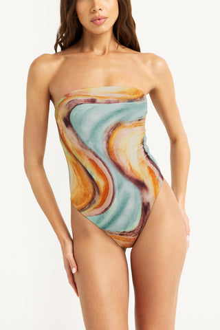 Classic Bandeau One Piece - Elemental Current EcoShimmer
