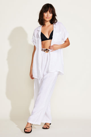 The Getaway Pant - White EcoLinen