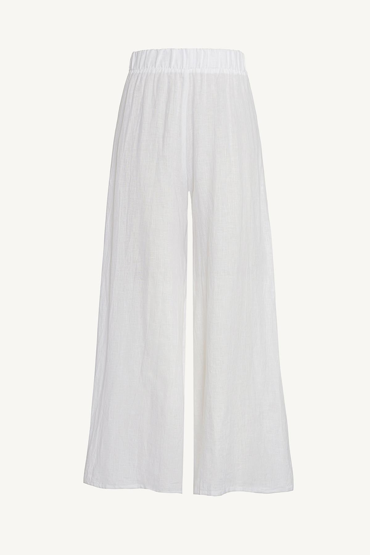 Vitamin A Tallows Linen Wide Leg Pant White EcoLinen