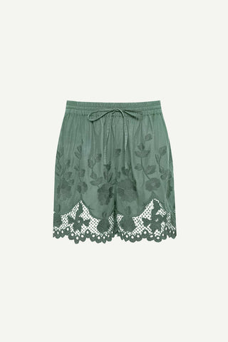 Sea green lacy beach shorts 