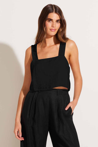 Tallows Crop Top - Black EcoLinen