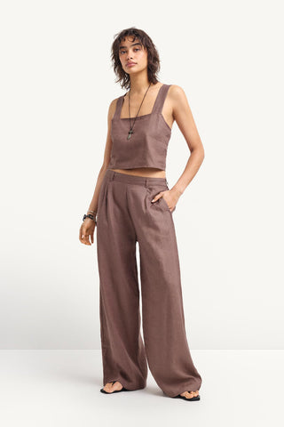 The Getaway Pant - Mocha EcoLinen