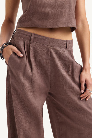 The Getaway Pant - Mocha EcoLinen