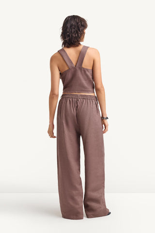 Tallows Crop Top - Mocha EcoLinen