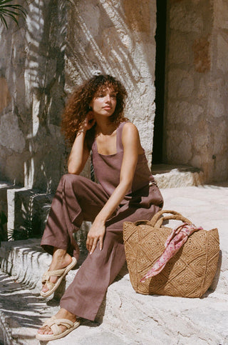 The Getaway Pant - Mocha EcoLinen