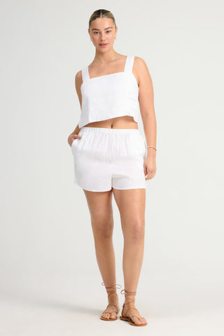 Tallows Crop Top - White EcoLinen