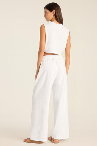 Coast Pant - White Cotton Jersey