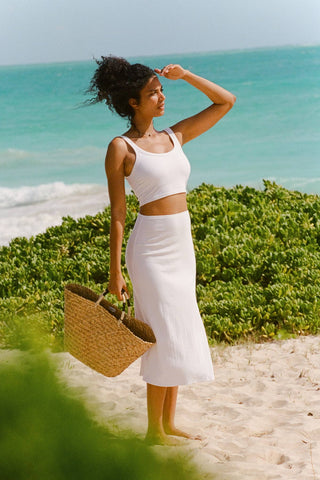 Thalia Set - White Organic Rib