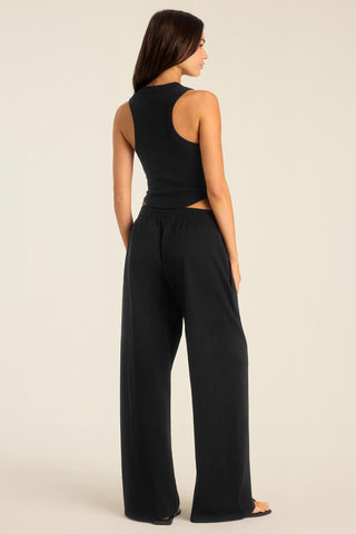 Daybreak Essential Crop Tank - Black Cotton Rib