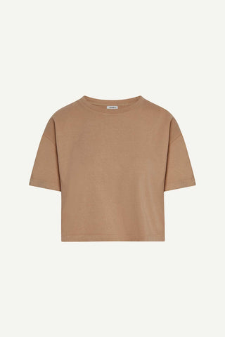 Coast Crop Tee - Latte Cotton Jersey
