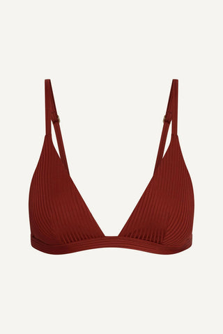 Moss Bralette Top - Deep Madder EcoRib