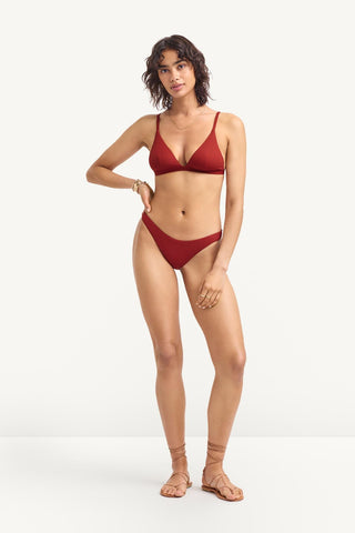 Moss Bralette Top - Deep Madder EcoRib