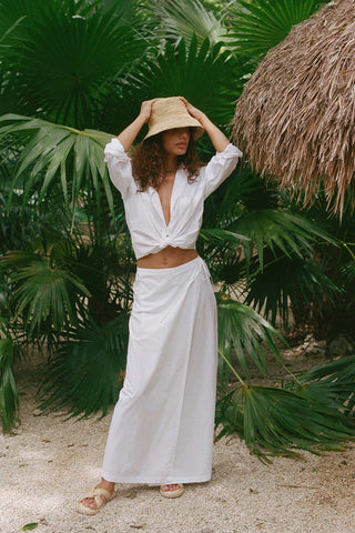 Nadia Shirt - White Cotton Poplin