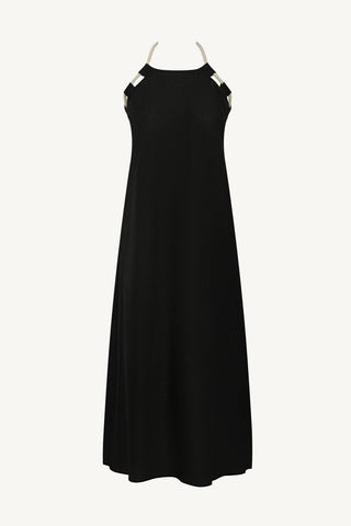 Avery Halter Dress - Black EcoLinen