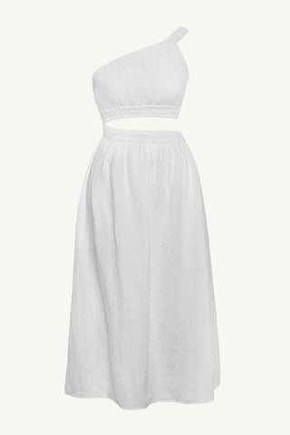 Reina Dress - White Ecolinen