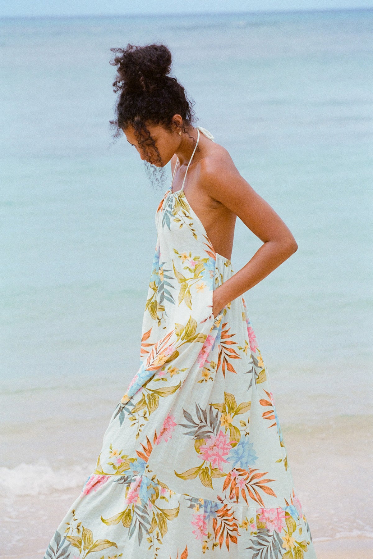 Vitamin A Petra Maxi Dress Summer Bloom Ecolinen Summer Bloom Ecolinen / L