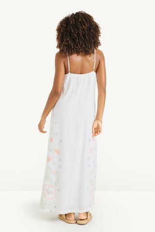 Rhea Dress - White Superbloom Cotton