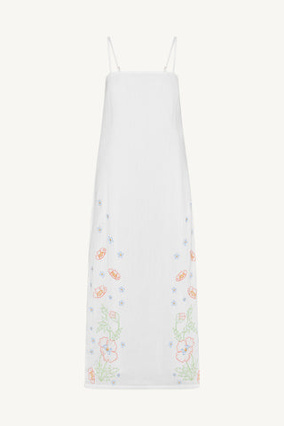 Rhea Dress - White Superbloom Cotton