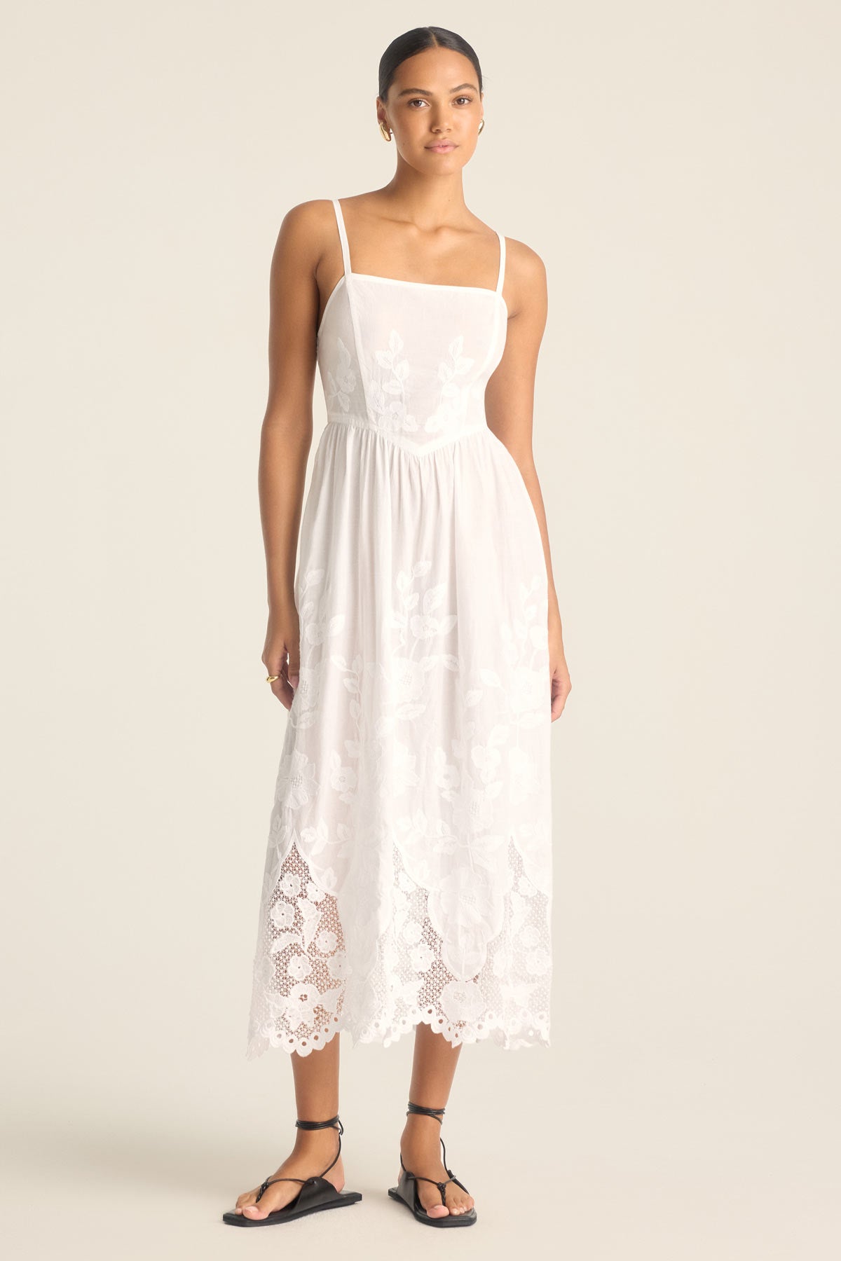 Vitamin A Women's Flora Dress - White Beachside Broderie | Size: XS Vitamin A Women's Flora Dress - White Beachside Broderie | Size: XS