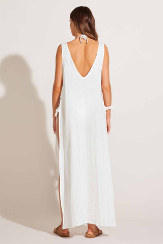 Riviera Dress - White Crinkle Linen