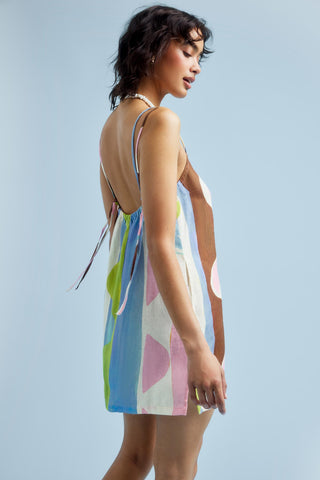 Delia Dress - Coast Colorblock Ecolinen