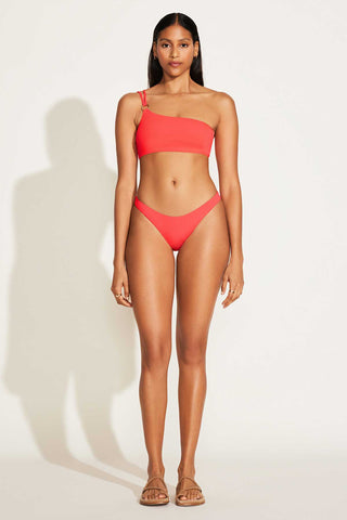 Cosmo One Shoulder Top - Coral Glow EcoRib BT