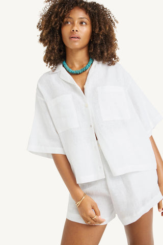 Rowan Resort Shirt - White EcoLinen