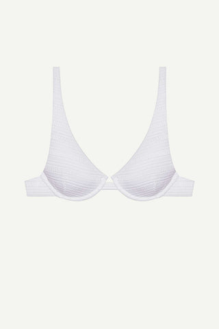 Rossi Underwire Top - White Seersucker Stripe