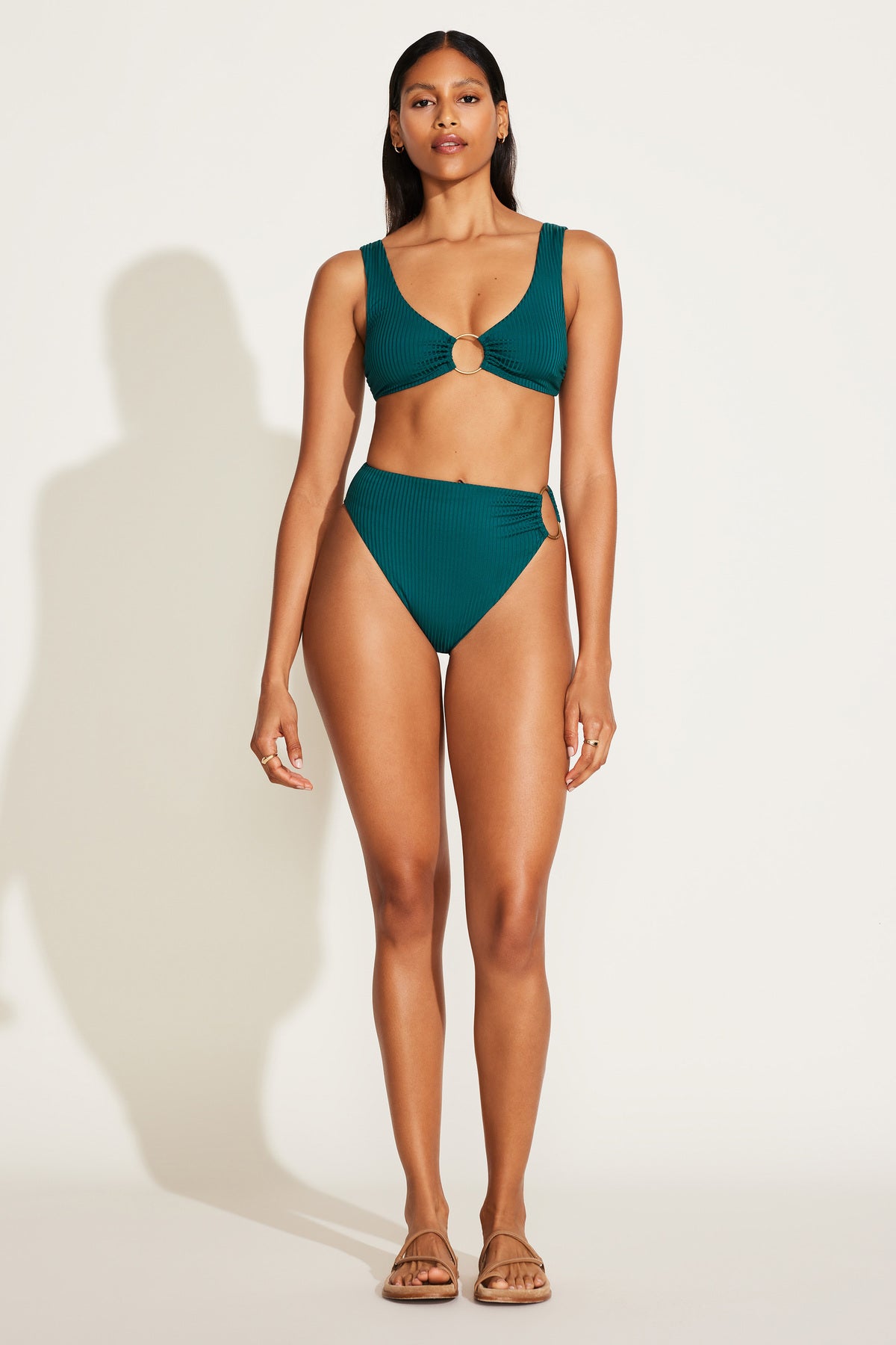Haut De Bikini Marks And Spencer Bleu Marine Et Vert - Taille 34E, Motif Feuillu, Neuf Avec étiquettes