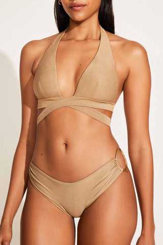 Sirena Wrap Top - Golden Glow Metallic