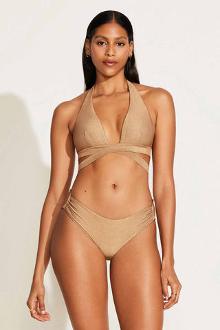 Sirena Wrap Top - Golden Glow Metallic