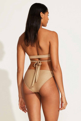 Sirena Wrap Top - Golden Glow Metallic