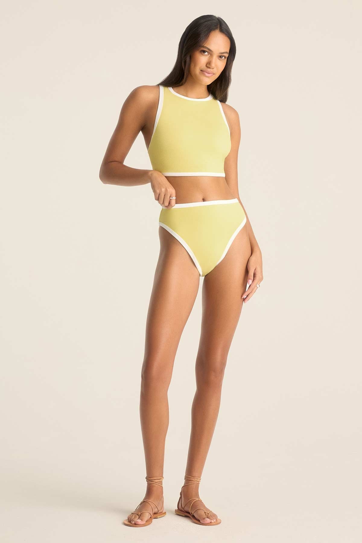 Vitamin A Summer Crop Top Banana Cream Beachside Terry