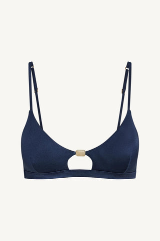 Terra Cutout Bralette Top - Midnight Indigo EcoShimmer