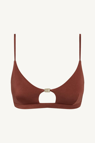 Terra Cutout Bralette Top - Red Ochre EcoShimmer