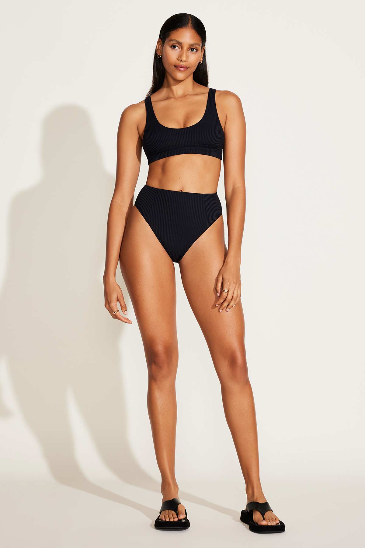 Sustainable Boutique Women High Waisted Bikini Bottoms, Sexy, Black High  Waisted Swimsuit Bottoms