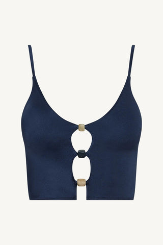 Terra Cut Out Crop Top - Midnight Indigo EcoShimmer