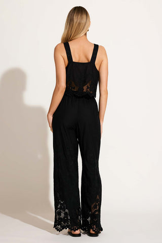Flora Pant - Black Beachside Broderie