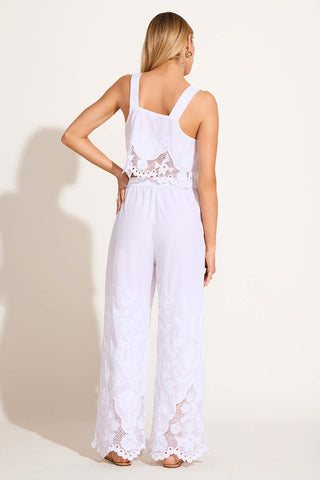 Flora Pant - White Beachside Broderie