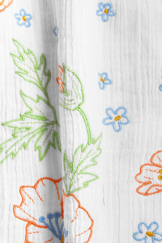 Rhea Dress - White Superbloom Cotton