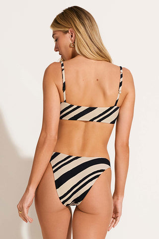 Terra Full Bottom - Sandbar Stripe Crepe Texture