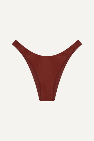 California High Leg Bottom - Deep Madder EcoRib