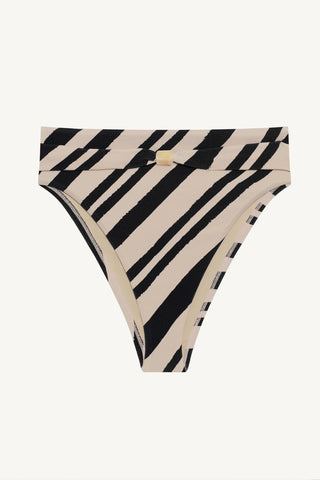 Terra High Waist Bottom - Sandbar Stripe Crepe Texture