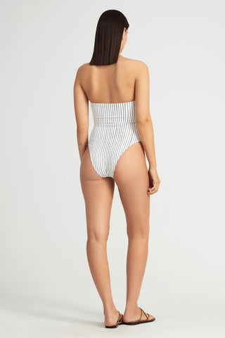 Upcycled Bandeau One Piece  - Bolero Stripe