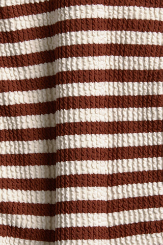 Elle Tie Side Bottom - Red Ochre Stripe EcoScrunch