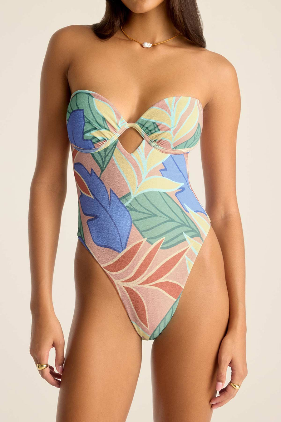 Mabel Bandeau One Piece in Retro Jungle